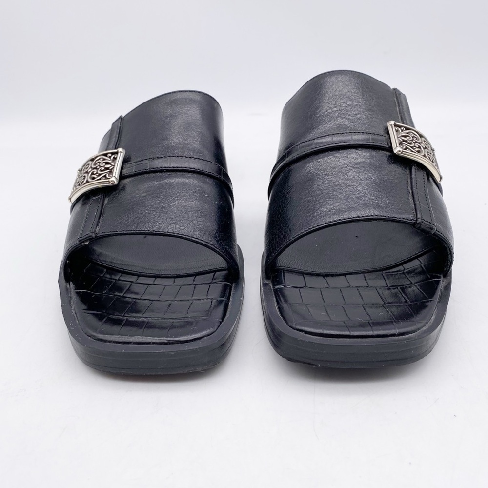 Brighton Tyra Black Leather Slides Size 6.5‎ - Picture 5 of 10